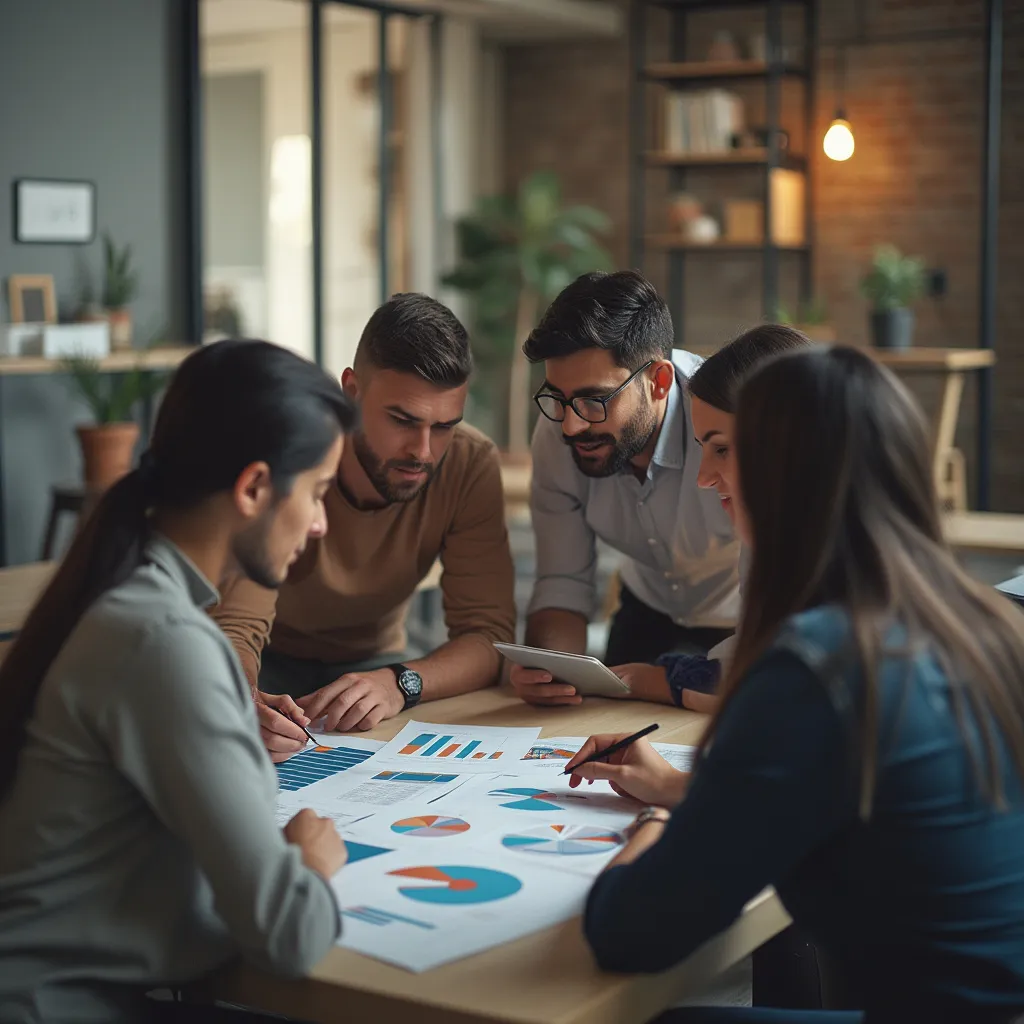 Reunión de equipo discutiendo finanzas