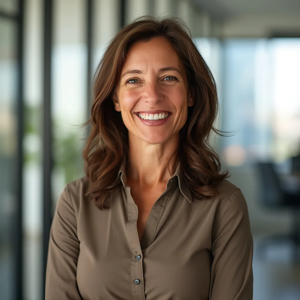 CEO sonriente de Pyme tecnológica